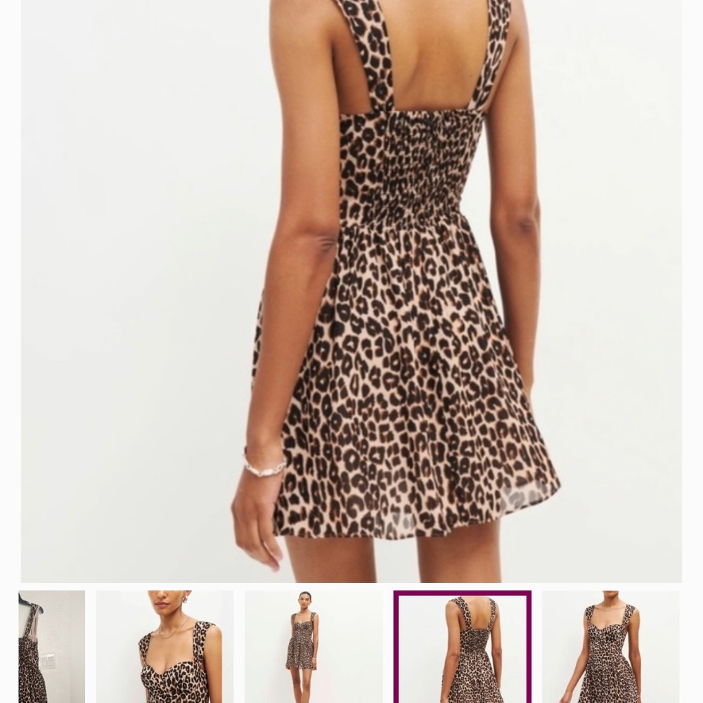 Reformation Leopard Print Mini Dress - Tan and Black - Picture 2 of 6